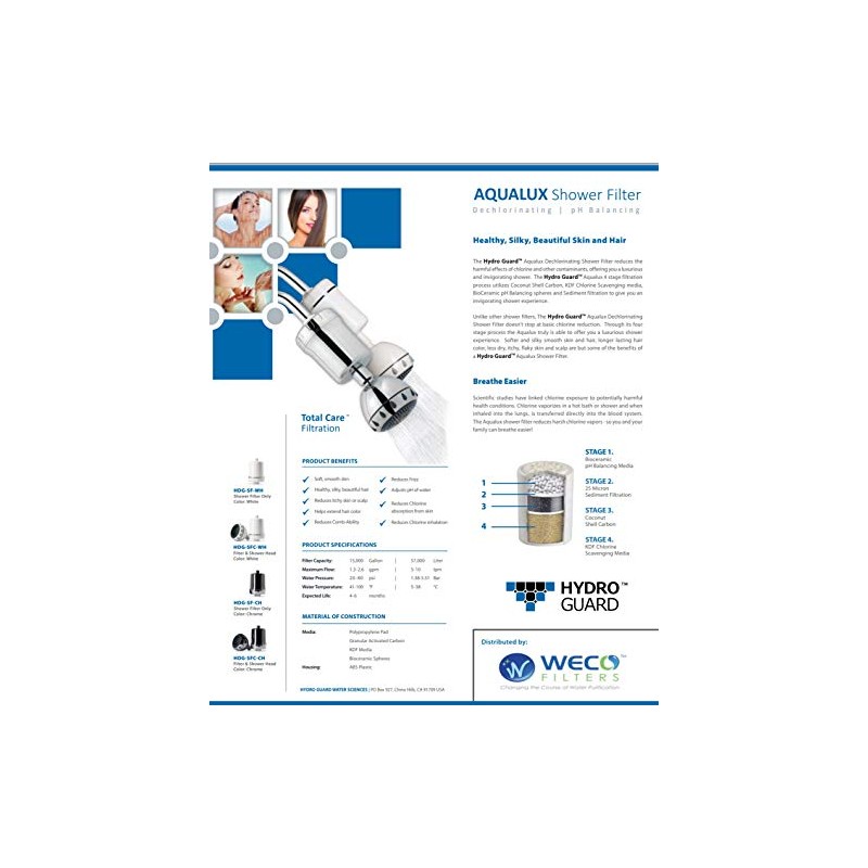 Hydro Guard™ Aqualux Dechlorinating Shower Filter Replacement Cartridge