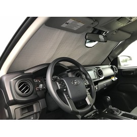 HeatShield, The Original Windshield Sun Shade, Custom-Fit for Toyota Tacoma Truck (Crew Cab) 2018, 2019, 2020, Silver Series