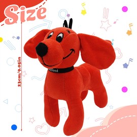 PEAJPBS Red Dog Plush Toy, Cute Dog Plush Doll, Soft Plush Toy, Holiday Gift, Birthday Gift for Boys and Girls