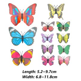 ALLY-MAGIC 12PCS Butterfly Wall Decor, Garden Butterfly Sculpture Ornaments for Indoor Outdoor Garden Yard Sheds Home Walls Fences Decor (3 Size) 7/9/12CM Y5HDQT
