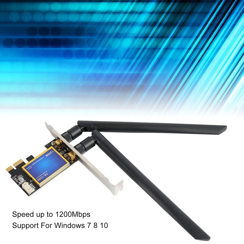 Vikye Dual Band 1200Mbps PCIE WiFi Card with Bluetooth 4.0,