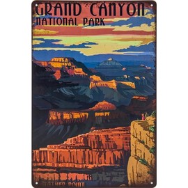 Historical Retro Vintage Tin Sign with Souvenir Travel Motif, Holiday, Adventure, Holiday Decorative Sign, 30 x 20 cm (Gran Canyon, USA)