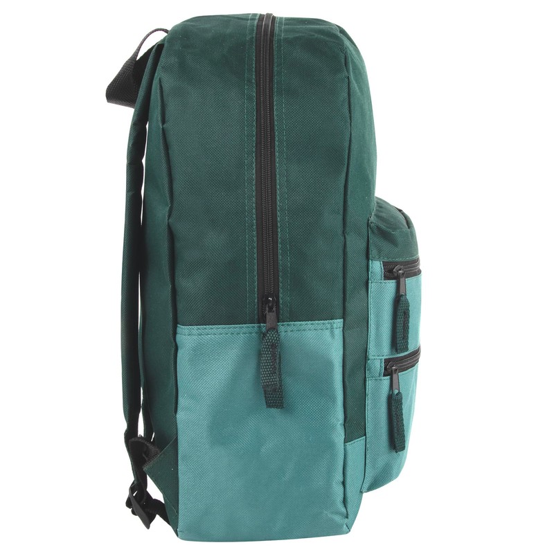 Multi Pocket Multicolor Backpack with Adjustable Padded Straps (Forest)