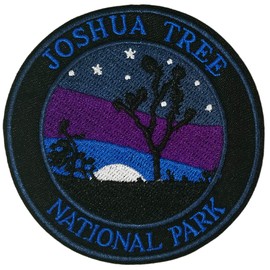 Joshua Tree National Park 3.5" Embroidered Patch DIY Iron or Sew-on Decorative Vacation Travel Souvenir Applique Wander Nature Wildlife Hike Trek Camping Explore Mountains Stars Moon Trails Scout