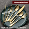 Gutuwellea 84 Pieces Gold Silverware Service for 12 Flatware Set