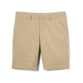 French Toast Girls' Adjustable Waist Stretch Performance Short, Khaki Beige, 8