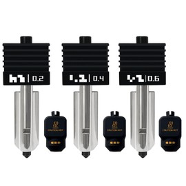 RugooSpink 3 Pack P2S Hotend 0.2MM 0.4MM 0.6MM Nozzle for P2S/X2D/H2S/H2D/H2C/A1/A1 Mini Hot End Hardened Nozzle with Identification Code Extruder Hotend Print Head for Bambulab P2S Accessories