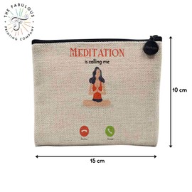 Tasche aus Leinen – Phone Call is Calling Me Sport Leisure Passion – Kosmetiktasche aus Leinen – Kulturbeutel – Geldbörse, Meditation, 15 x 10 cm, Kosmetiktasche