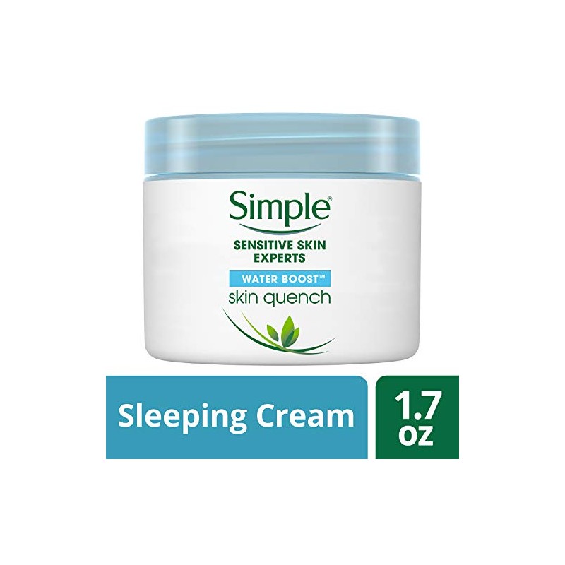 Simple - Crema para dormir Water Boost Skin Quench, 1.7