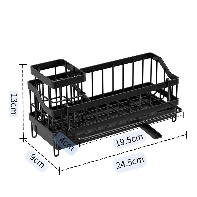 スポンジラック スポンジホルダー 防錆 キッチン用 スポンジ置き ふきん掛け付き たわしホルダー 洗面所/キッチン収納
