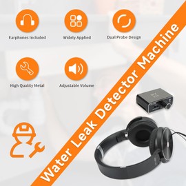 Kit de Detección de Fugas de Agua, Detector de Fugas de Agua Subterránea, Dispositivo de Detección de Fugas de Agua, Probador de Aumento Subterráneo 20000X, para Construcción de