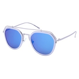 Edge I-Wear RX-Able Modern Aviator w/Color Mirrored Flat Lens 541072-O-FLREV2(WHT+S)