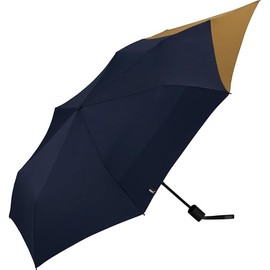Back Protection Folding Umbrella Rain Parasol For Both Sunny and Rainy Weather Water Repellent UV Protection Bicolor Unisex Men's Simple UX004 Light Navy × camel