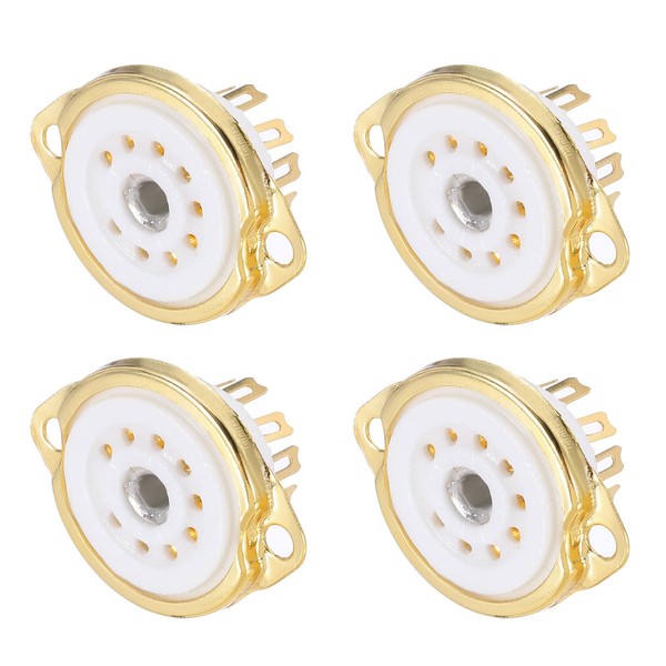 QUARKZMAN Pack of 4 9 Pin Tube Socket, Ceramic Tube,