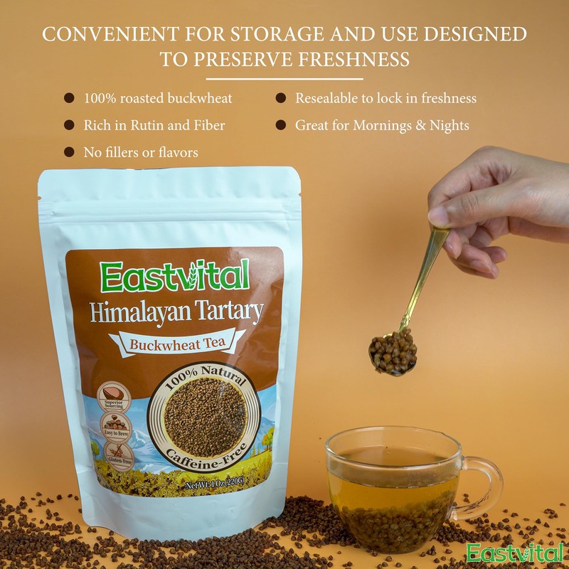 EastVital Himalayan Tartary Buckwheat Tea 220g – Caffeine & Sugar