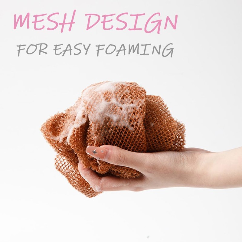 3 Pcs African Net Sponge - African Exfoliating Sponge, Long