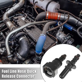 X AUTOHAUX 2 Pieces 3/8 9.49mm SAE to 5/16 8mm Straight Fuel Line Hose Quick Release Connector Separator Hose Nylon