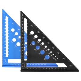 UNGFEI 2 Pack 7 inch Metric Triangle Ruler Square, 180mm Woodworking Square Measurement Tool, Multifunctional Aluminium Alloy Square Tool Triangle Ruler Layout Measuring Tool For Engineer Carpentry