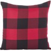 Fennco Set of 2 Red and Black Buffalo Checked Cotton