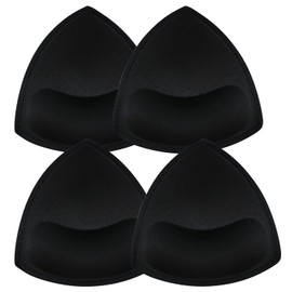 RICISUNG Pads Chest Comfortable Bra Pads Triangle Sports Bra Edge Treatment DIY Removable 2 Pairs Black A/B