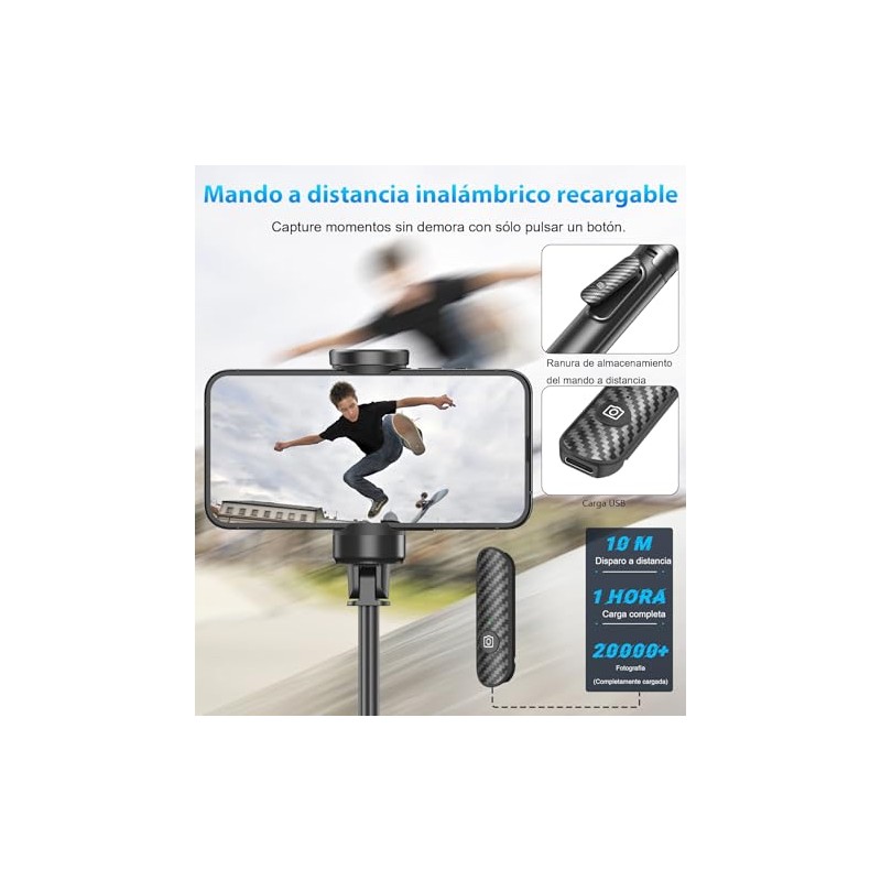 Gahenwo Tripie para Celular de 170 cm Selfie Stick Aluminio