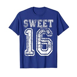 16th Birthday Sweet Sixteen Party 16 Girls Varsity Grunge T-Shirt