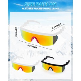 SUNYIWJIE 2Pack Vintage Semi-Rimless Sunglasses with 80s 90s Design, Multicolored Transparent Lenses for Unisex Fashion (2, Black,White)