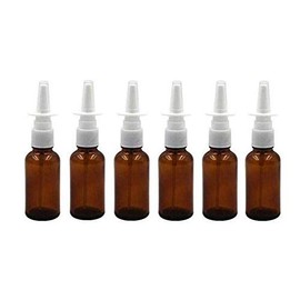 30ml 6PCS /1 Ounce Amber Glass Empty Nasal Sprayers Bottle
