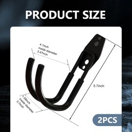 Downhill 2 PCS EV Charger Holder, EV Charger Charger Holder Wall Bending Hooks, Charging Cable Organizer, Steel Heavy J-Hook, Universal Electric Vehicle Charger Hanging Accessories (Black)