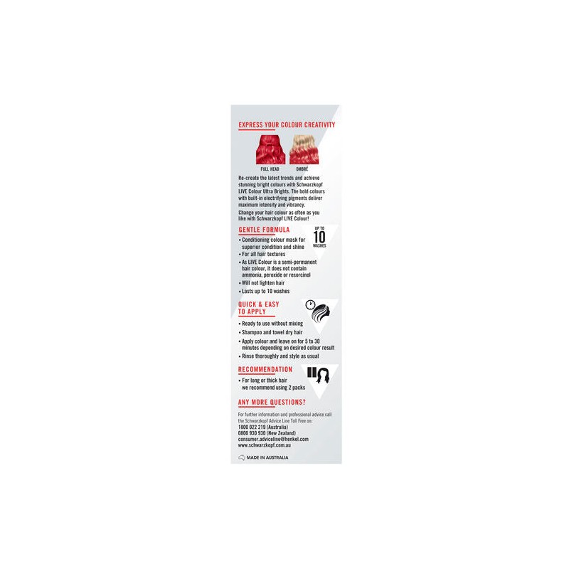 Schwarzkopf Live Colour Ultra Brights Pillar Box Red 75ml