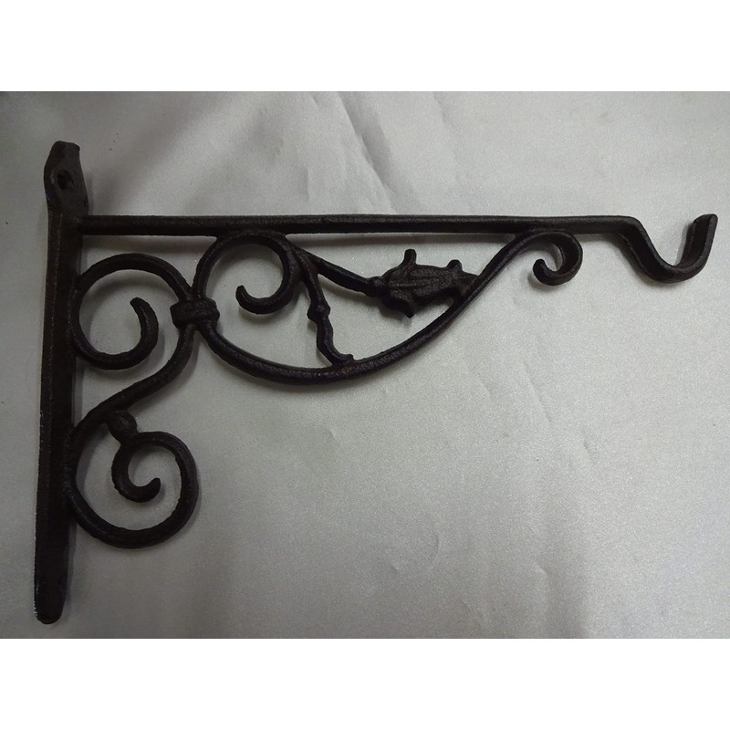 Wall Mount Cast Iron Flower Hanging Basket Hook Console Shelf