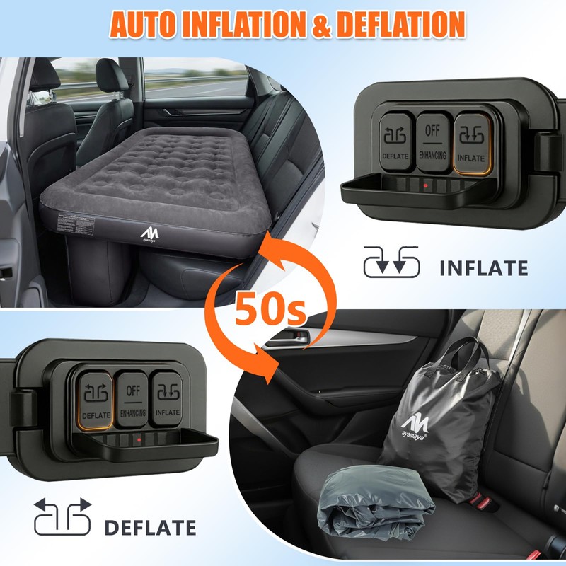 AYAMAYA Car Air Mattress Back Seat with Built-in Rechargeable Air
