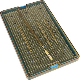 Bandeja de esterilización de plástico dental para instrumentos autoclave, soporte desmontable con alfombrilla de silicona (mediano)