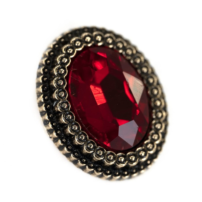 Craftisum 20 pcs Red Oval Rhinestone Metal Shank Sewing Coat