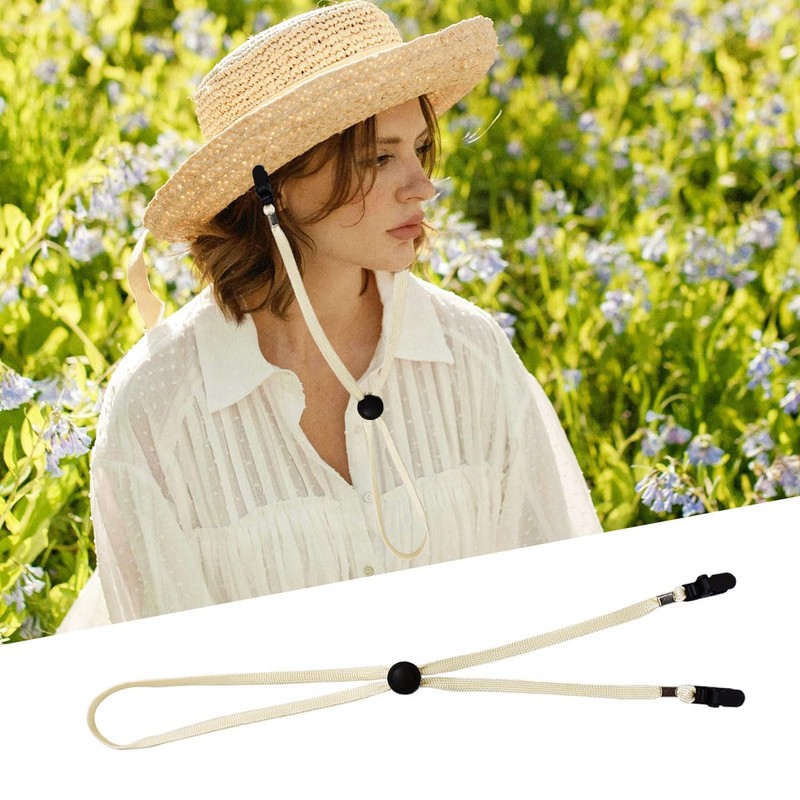 QHAJRYYC 5 Pcs Adjustable Hat Strap Clips, Hat Chin Cord,