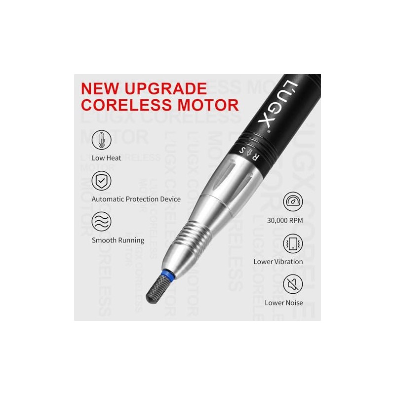 L'UGX Nail Drill Handpiece for LG601s Professional Brushless 30000RPM Nail