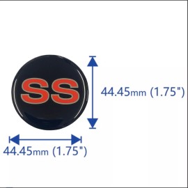 After Market SS SUPER SPORT Wheel Emblems Decals Camaro Nova Impala Chevelle El camino center - 4 RED SS DECALS 1.75" / 44.45mm