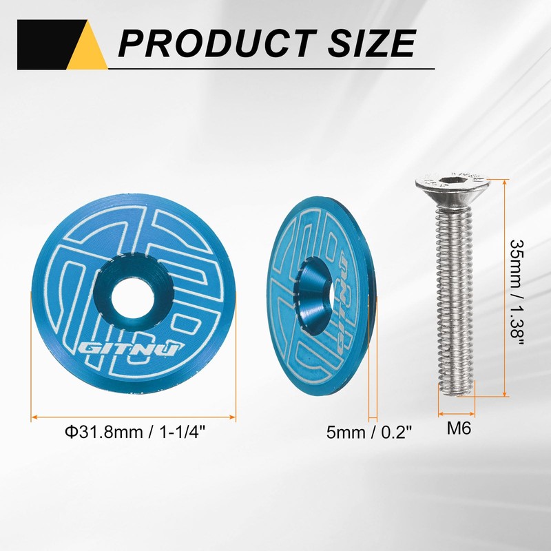 sourcing map 1 1/4" Bicycle Headset Top Cap Cover Aluminum