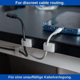 Kabel Management Clips zum Kleben, 100 Pack, in Schwarz und Weiss, 16 x 13 mm, Kabelklemmen Set für TV, PC, Küchengerät, Lampe, usw, selbstklebende Kabelhalter, Kabelhalterungen für Wand, Decke, Boden