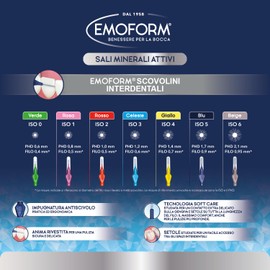 Scovolino Interdentale Emoform Beige 6 Pz. con Tecnologia SoftCare per un Contatto Extra Delicato sulle Gengive grazie alle Setole Morbide - Impugnatura Antiscivolo con Cappuccio per l'igiene Orale