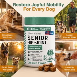 Glucosamine for Senior Dogs Hip and Joint Supplement, 60 Mobility Chews