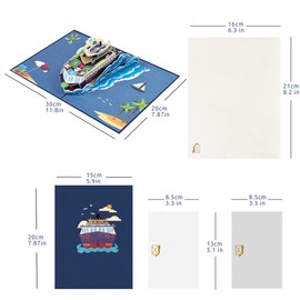 CNLITIHEKA 3D Cruise Ship Pop Up Card Father's Day Card Pop Up Greeting Card Anniversary Card Birthday Card For All Occasion.
