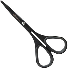 ALLEX Mini Black Scissors for Office 3.9" [Non-Stick], All Purpose Slim & Thin Low Profile Scissors, Made in JAPAN, All Metal Sharp Japanese Stainless Steel Blade with Non-Slip Soft Ring, Black