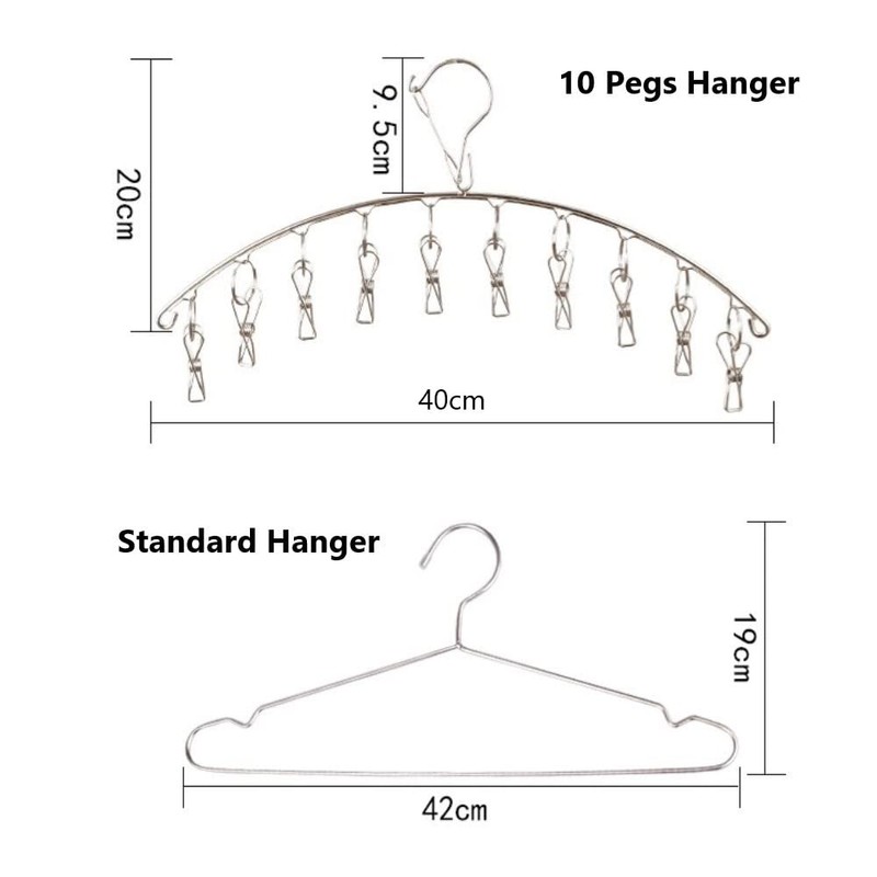Skroad 4 Pack Stainless Steel Laundry Drying Rack Clothes Hanger