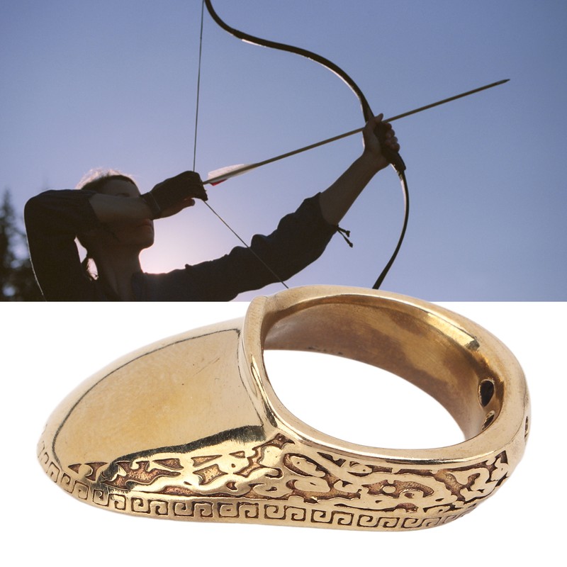 Archery Thumb Rings Good Protection Engraving Pattern Brass Finger Protector