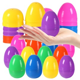 Biubumtu 12Pcs Plastic Bright Easter Eggs Assortment, 3.15'' Fillable Easter Eggs Bulk, Large Easter Eggs Empty, Perfect for Easter Egg Hunt/Surprise Egg