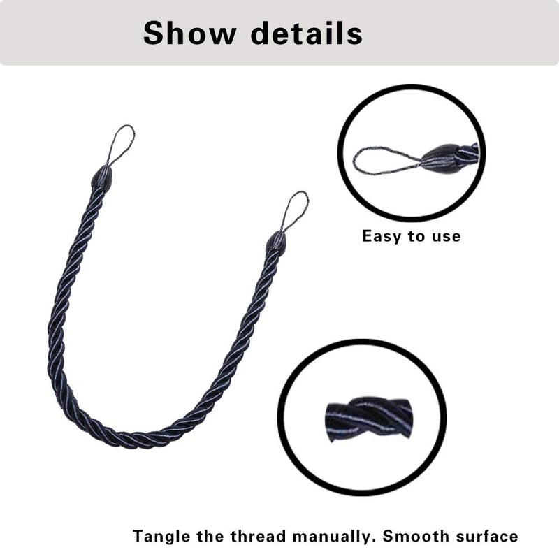 2PC Tiebacks Outdoor Curtain Ropes ，32.5 cm / 12.8 in