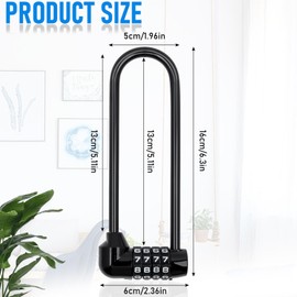 4 Digit Combination Padlock, 4 Pack 6 Inch Long Shackle Combo Locks, Waterproof U Lock with Resettable Code, Lengthened Pad Lock for Outdoor, Bicycle, Mountain Bike, Gate, Gym, School, Shed & Lockers