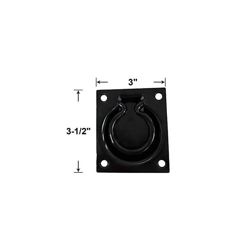 QCAA Heavy Duty Steel Flush Ring Pull, 3" x 3-1/2",