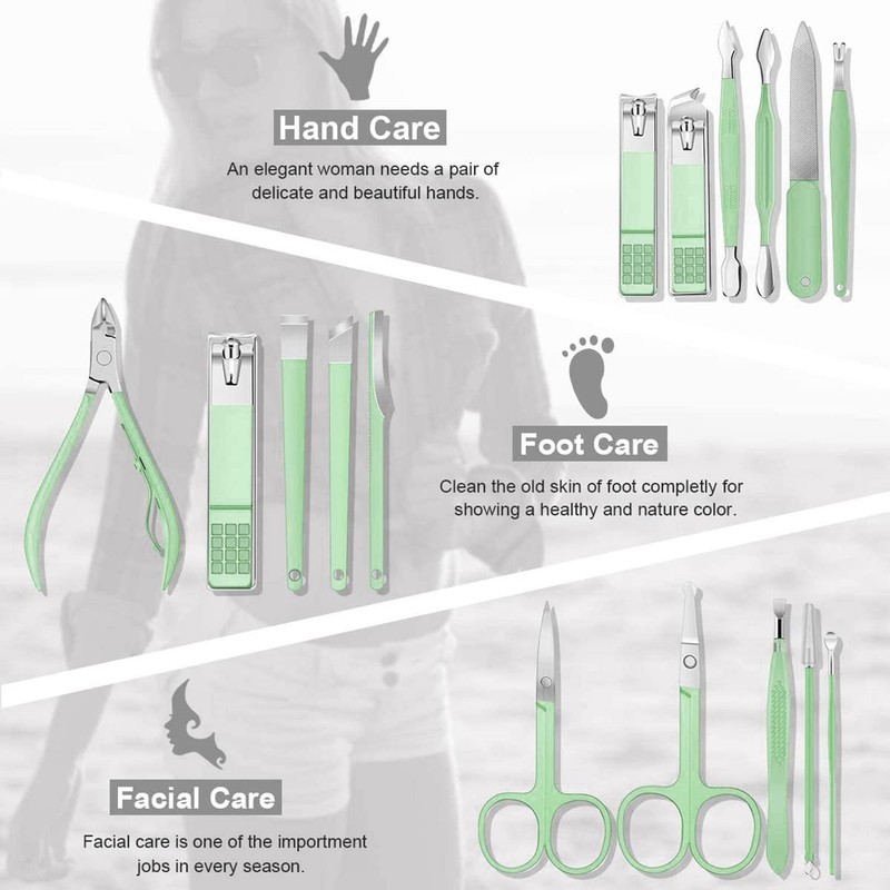 Manicura Set 16 en 1 Kit de Acero Inoxidable para